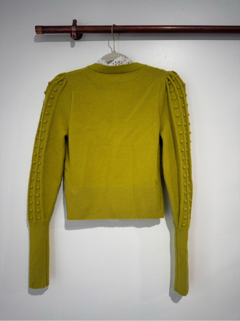 Free People Lace SoftSpun Long Sleeve Cardigan Green - Picture 6 of 6